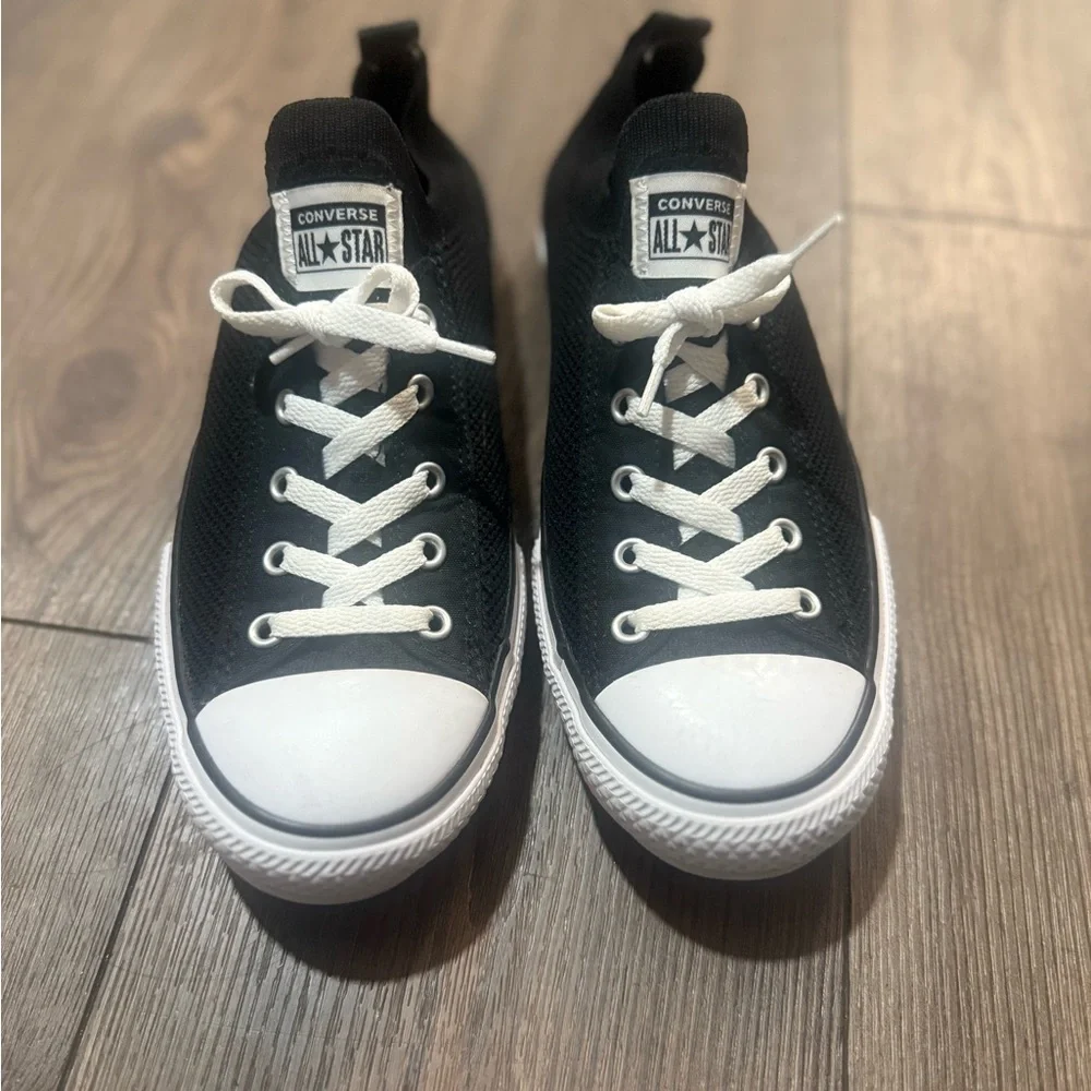 Converse All Star Youth 6 Black Low Top Sneakers Womens 8